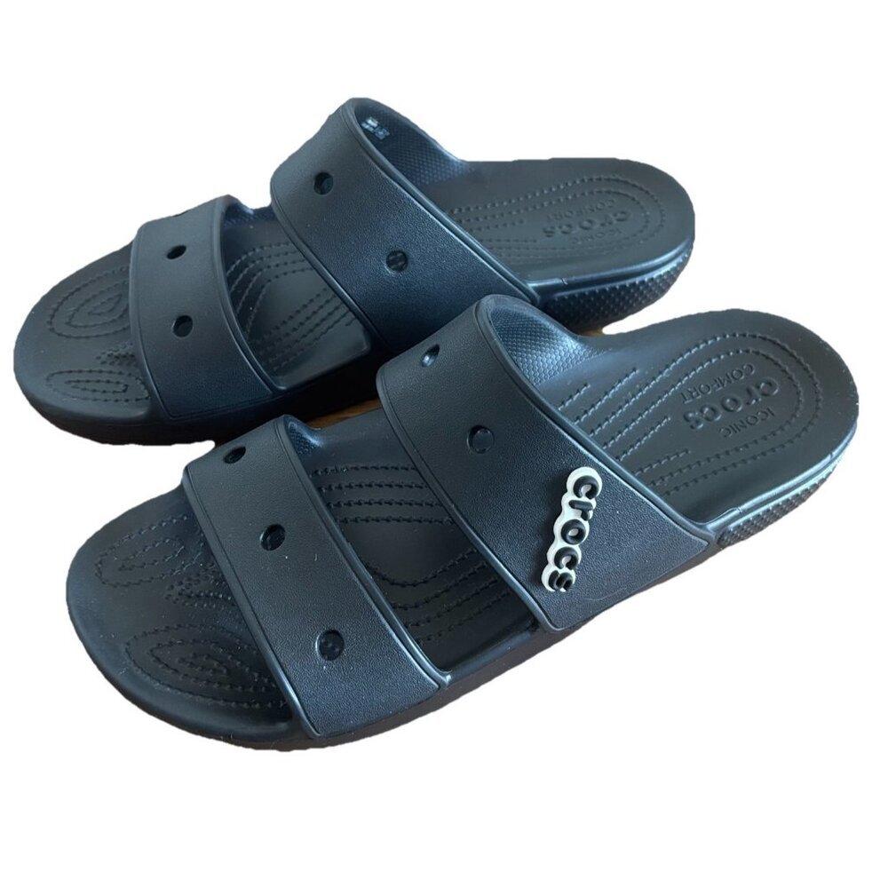 Crocs Classic‎ Black Sandals Shoes MEN’S SIZE 12 Beach Pool Vacation Travel